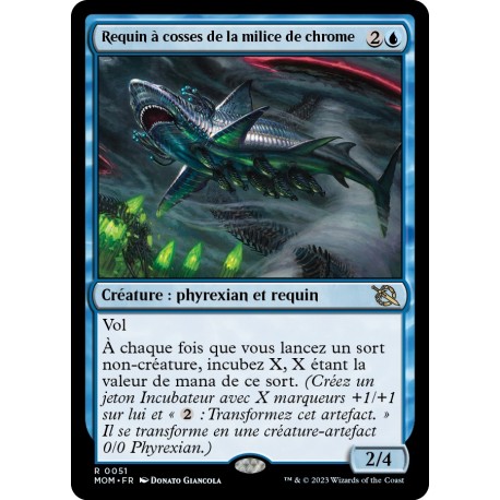(FOIL) Bleue - Requin à cosses de la milice de chrome (R) [MOM]