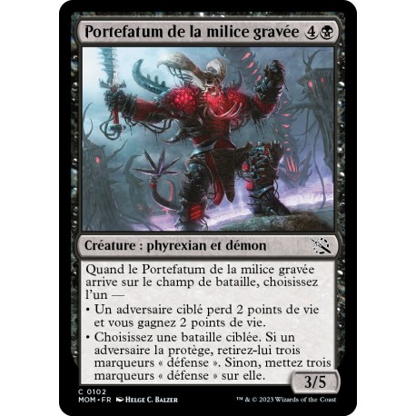 (FOIL) Noire - Portefatum de la milice gravée (C) [MOM]