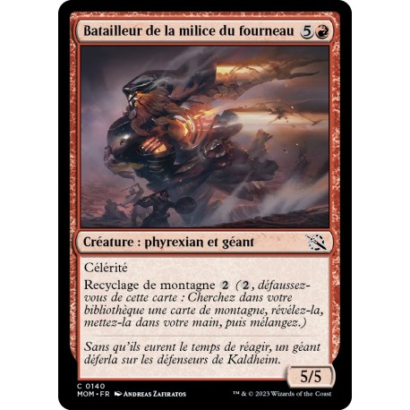 (FOIL) Rouge - Batailleur de la milice du fourneau (C) [MOM]