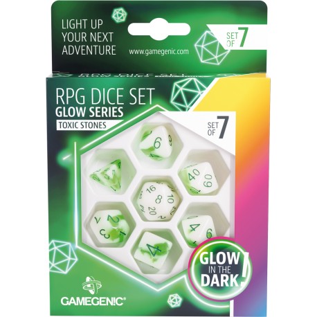 Set de dés jeu rôle Fluorescent - Couleur : Toxic Stone - GameGenic