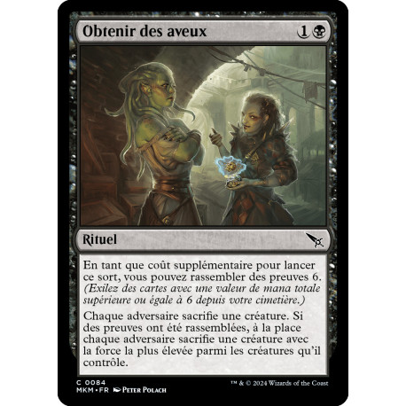 (Foil) Noire - Obtenir des aveux (C) [MKM]