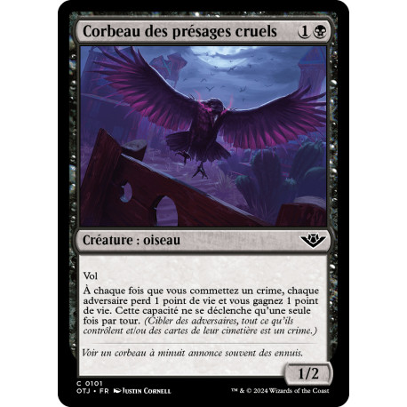 (Foil) Noire - Corbeau des présages cruels (C) [OTJ]