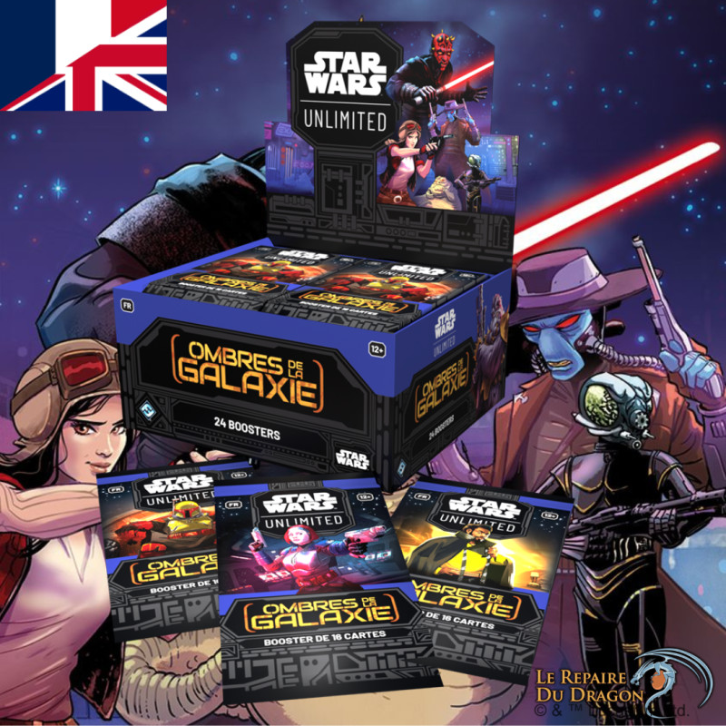 Asmodee – Star Wars Unlimited Ombres De La Galaxie – Boîte 24 Boosters – Jeu De Cartes Français – Dès 12 Ans