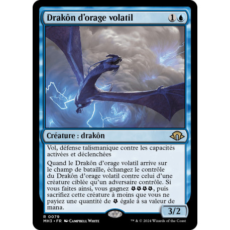 (Foil) Bleue - Drakôn d'orage volatil (R) [MH3]