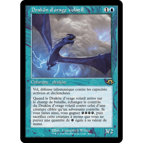 (Foil) Bleue - (OF) Drakôn d'orage volatil (R) [MH3]