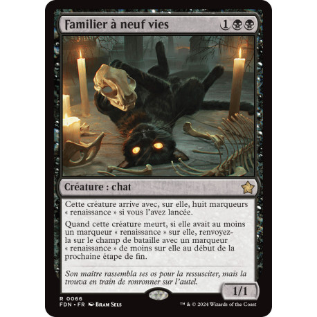 (Foil) Noire - Familier à neuf vies (V1) (R) [FDN]