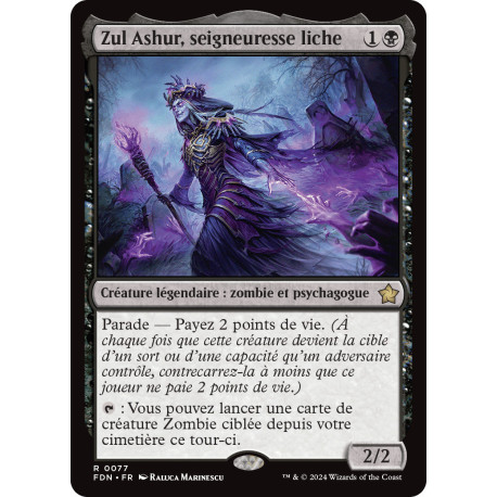 (Foil) Noire - Zul Ashur, seigneuresse liche (V1) (R) [FDN]