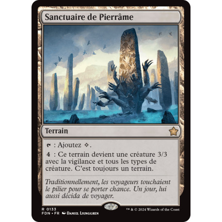 (Foil) Terrain - Sanctuaire de Pierrâme (V1) (R) [FDN]