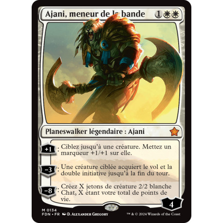 (Foil) Blanche - Ajani, meneur de la bande (V1) (M) [FDN]