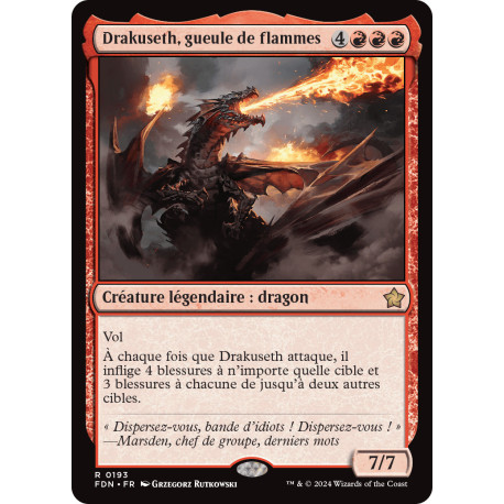 (Foil) Rouge - Drakuseth, gueule de flammes (R) [FDN]