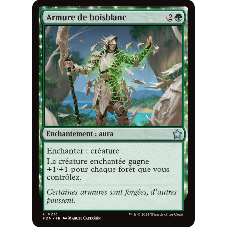 (Foil) Verte - Armure de boisblanc (U) [FDN]
