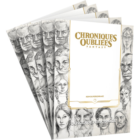 Pack de 5 Dossiers de personnage - Chroniques Oubliées Fantasy 2e édition