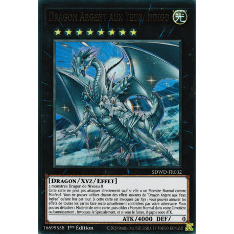 SDWD-DE032 – Dragon Argenté Indigo (UltraRare) – 1ère Édition Allemande – Deck Blue Eyes White Destiny – Protégé Par MZTCG – Yu-Gi-Oh!