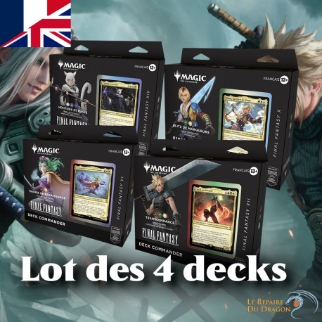 Lot des 4 decks Commander Final Fantasy - Magic The Gathering (Disponible le 6 JUIN 2024)