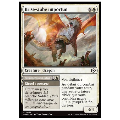 (Foil) Blanche - Brise-aube importun // Rugissement annonciateur (V1) (C) [TDM]