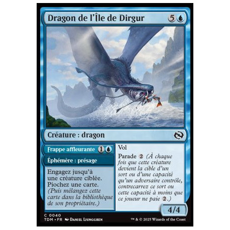 (Foil) Bleue - Dragon de l'Île de Dirgur // Frappe affleurante (V1) (C) [TDM]