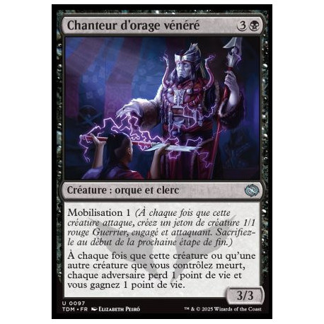 (Foil) Noire - Chanteur d'orage vénéré (U) [TDM]