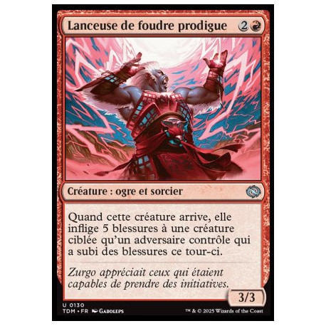(Foil) Rouge - Lanceuse de foudre prodigue (U) [TDM]