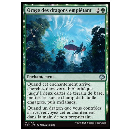 (Foil) Verte - Orage des dragons empiétant (V1) (U) [TDM]