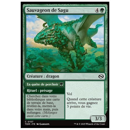 (Foil) Verte - Sauvageon de Sagu // En quête de perchoir (V1) (C) [TDM]