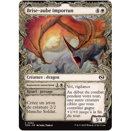 (Foil) Blanche - Brise-aube importun // Rugissement annonciateur  (V2 - Draconic Frame) (C) [TDM]