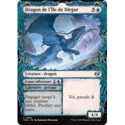 (Foil) Bleue - Dragon de l'Île de Dirgur // Frappe affleurante  (V2 - Draconic Frame) (C) [TDM]