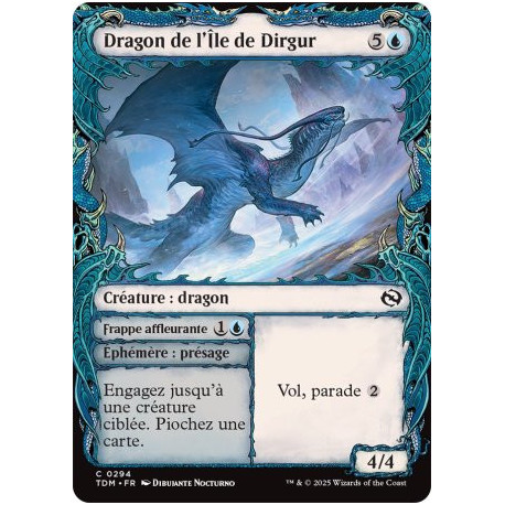 (Foil) Bleue - Dragon de l'Île de Dirgur // Frappe affleurante  (V2 - Draconic Frame) (C) [TDM]