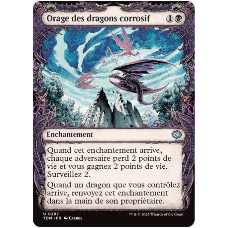 (Foil) Noire - Orage des dragons corrosif (V2 - Draconic Frame) (U) [TDM]