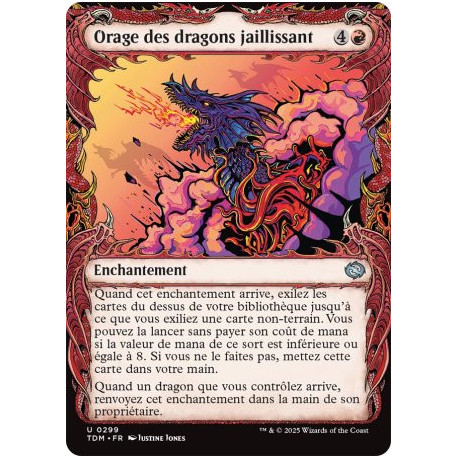 (Foil) Rouge - Orage des dragons jaillissant (V2 - Draconic Frame) (U) [TDM]