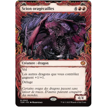 (Foil) Rouge - Scion oragécailles (V2 - Draconic Frame) (M) [TDM]