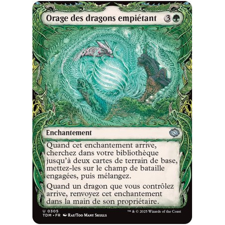 (Foil) Verte - Orage des dragons empiétant (V2 - Draconic Frame) (U) [TDM]
