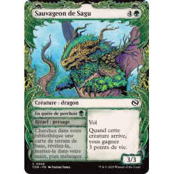 (Foil) Verte - Sauvageon de Sagu // En quête de perchoir (V2 - Draconic Frame) (C) [TDM]