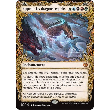 (Foil) Multicolore - Appeler les dragons-esprits (V2 - Draconic Frame) (M) [TDM]