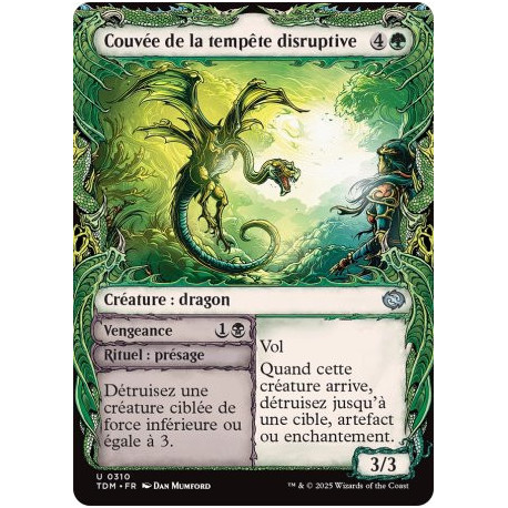 (Foil) Multicolore - Couvée de la tempête disruptive // Vengeance mesquine (V2 - Draconic Frame) (U) [TDM]