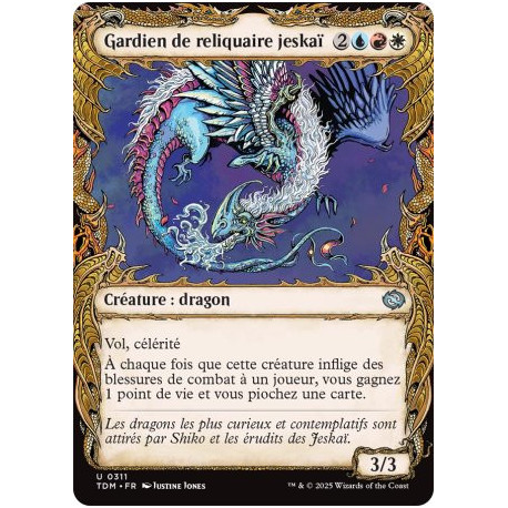 (Foil) Multicolore - Gardien de reliquaire jeskaï (V2 - Draconic Frame) (U) [TDM]