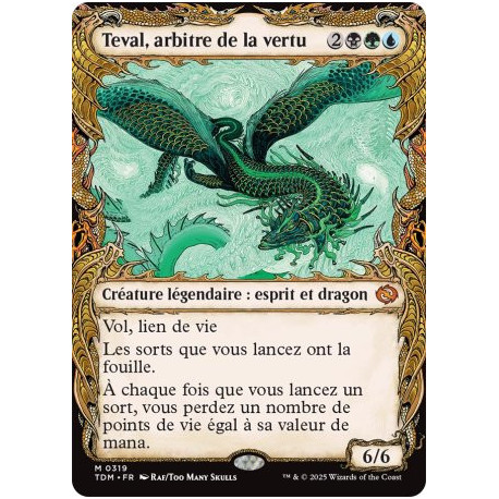 (Foil) Multicolore - Teval, arbitre de la vertu (V2 - Draconic Frame) (M) [TDM]