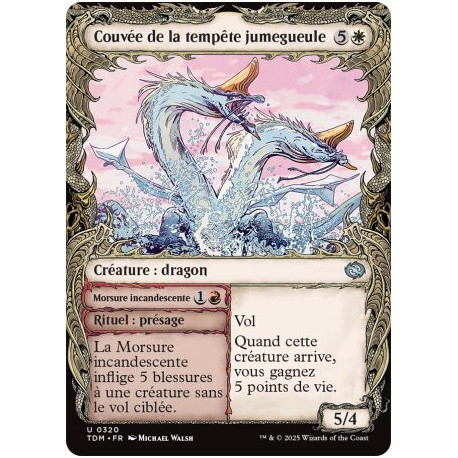 (Foil) Multicolore - Couvée de la tempête jumegueule // Morsure incandescente (V2 - Draconic Frame) (U) [TDM]