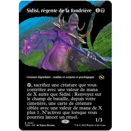 (Foil) Noire - Sidisi, régente de la fondrière (V2 - Borderless clan) (R) [TDM]