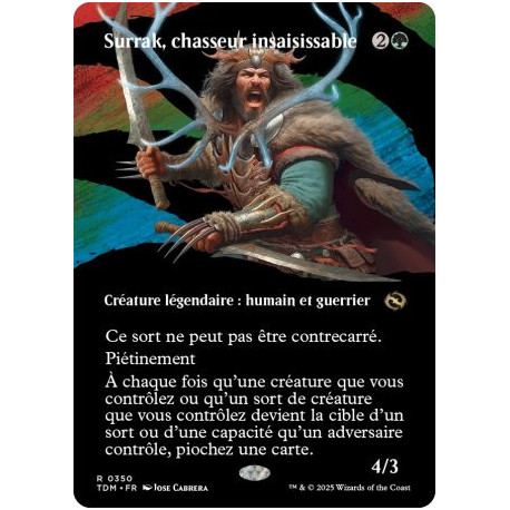 (Foil) Verte - Surrak, chasseur insaisissable (V2 - Borderless clan) (R) [TDM]