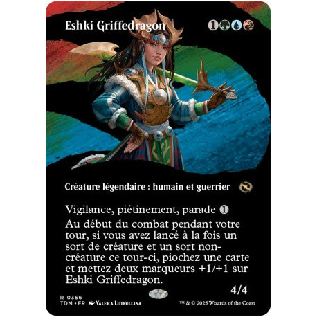 (Foil) Multicolore - Eshki Griffedragon (V2 - Borderless clan) (R) [TDM]