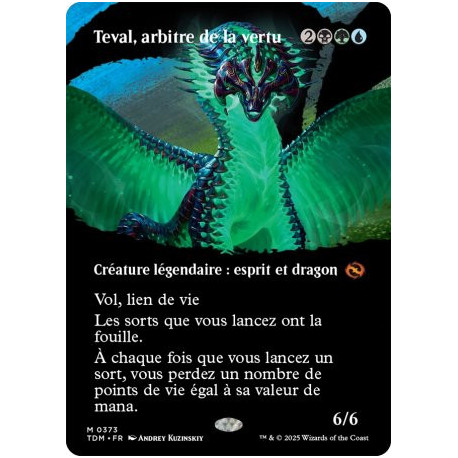 (Foil) Multicolore - Teval, arbitre de la vertu (V3 - Borderless clan) (M) [TDM]