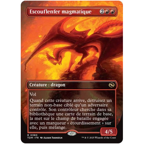 (Foil) Rouge - Escouflenfer magmatique (V3 - Borderless Reversible) (R) [TDM]