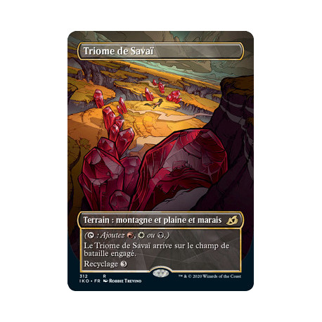(Foil) Terrain - Triome de Savaï (V2, Showcase Frame) (R) [IKO]