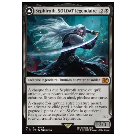 (Foil) Noire - Sephiroth, SOLDAT légendaire // Séphiroth, ange à une aile (V1) (M) [FIN]