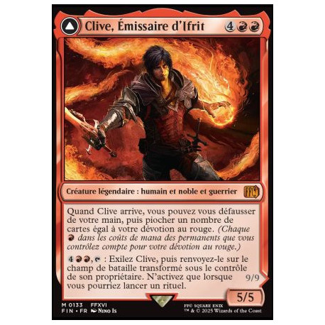(Foil) Rouge - Clive, Émissaire d'Ifrit // Ifrit, Primordial du feu (V1) (M) [FIN]