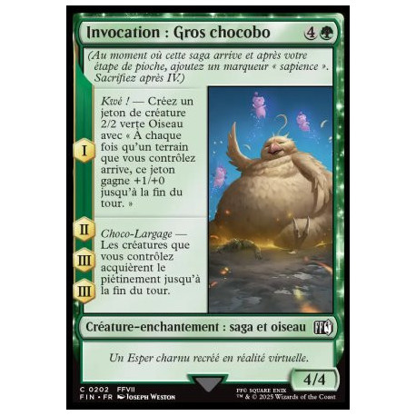 (Foil) Verte - Invocation : Gros chocobo (V1) (C) [FIN]