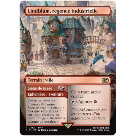 (Foil) Terrain - Lindblum, régence industrielle // Siège de mage (V2, Borderless Adventure Lands) (R) [FIN]
