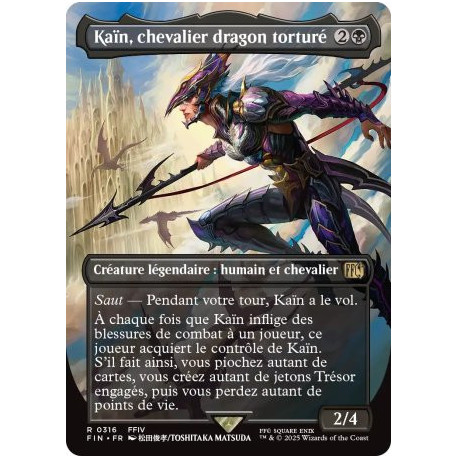 (Foil) Noire - Kaïn, chevalier dragon torturé (V2, Borderless FF Artist) (R) [FIN]
