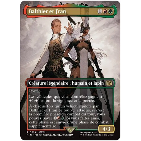 (Foil) Multicolore - Balthier et Fran (V2, Borderless FF Artist) (R) [FIN]