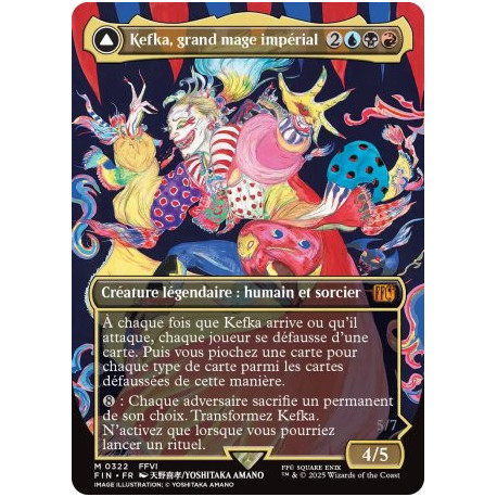 (Foil) Multicolore - Kefka, grand mage impérial // Kefka, despote de la destruction (V2, Borderless FF Artist) (M) [FIN]